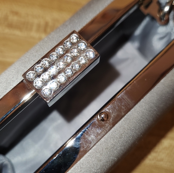 LULU TOWNSEND Silver Satin Evening Clutch/Bag - Picture 7 of 14